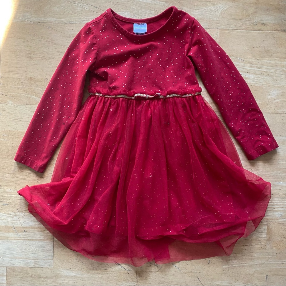 Hanna Andersson Girls Red Holiday Dress 4T 100cm